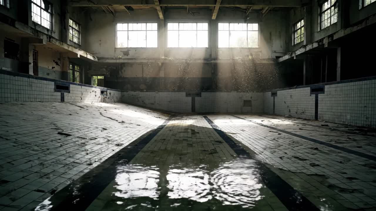 Abandoned Swimming Pool: A Study in Decay and Light