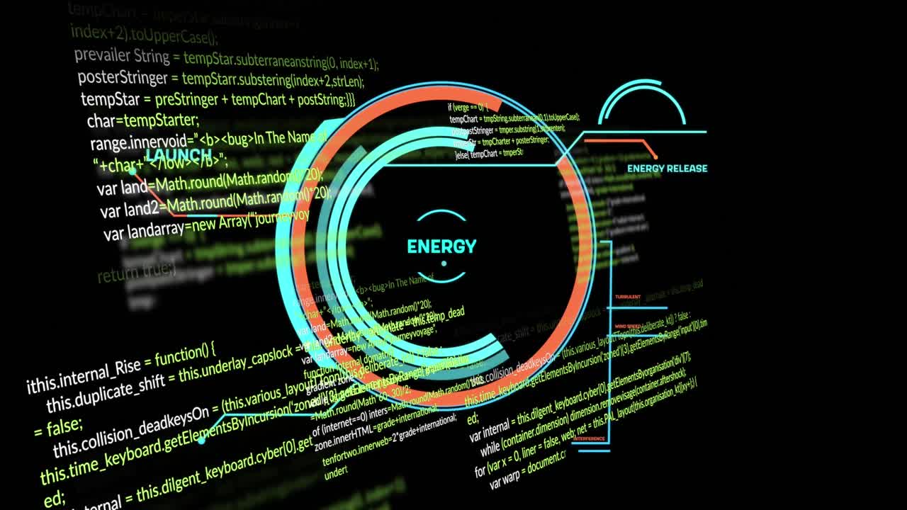 Animation of energy icon over data processing