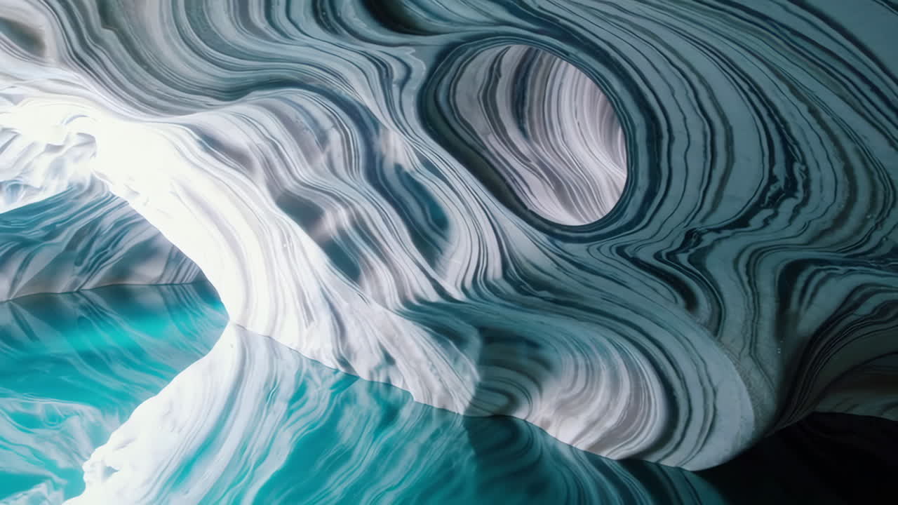 Abstract Wavy Geological Formations with Marble-like Textures