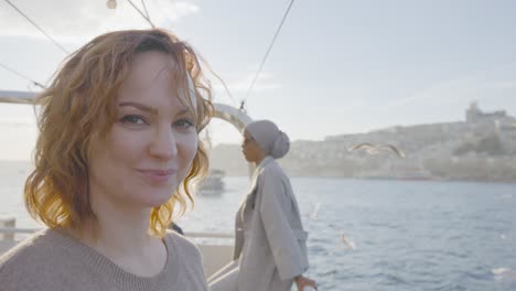 woman on a boat in istanbul