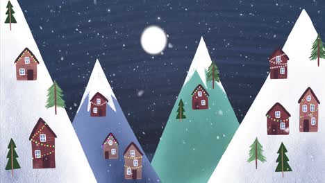 christmas night scene animation
