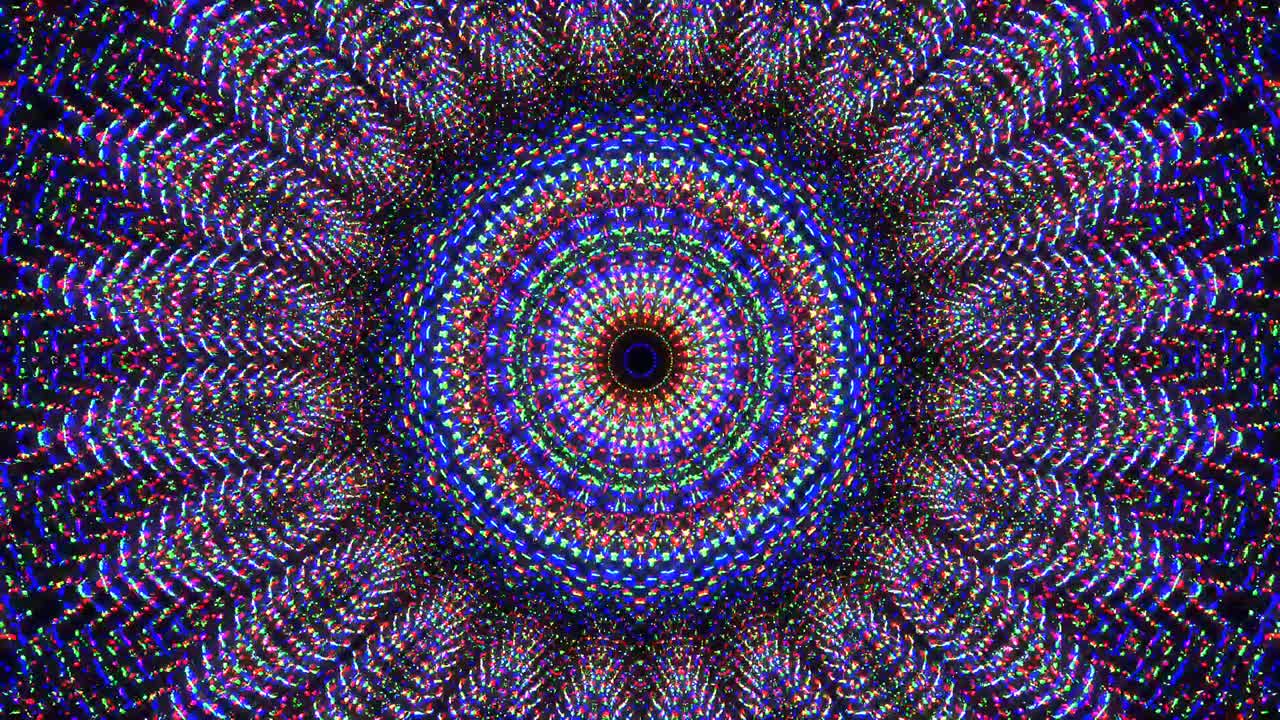 Beautiful abstract kaleidoscope that shines, a radiant light that regulates the subtle movements