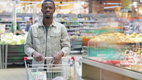 man shopping in grocery store