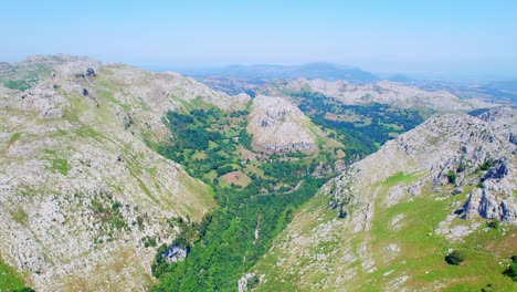 aerial shot of breathtaking mountain in cantabria, spain