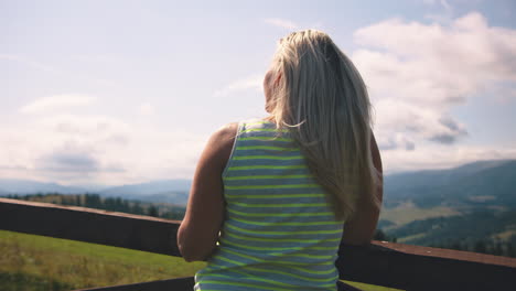 woman enjoying mountain view