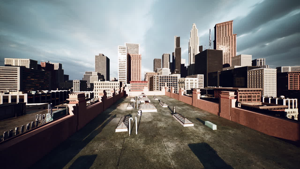 지붕에서 도시 풍경