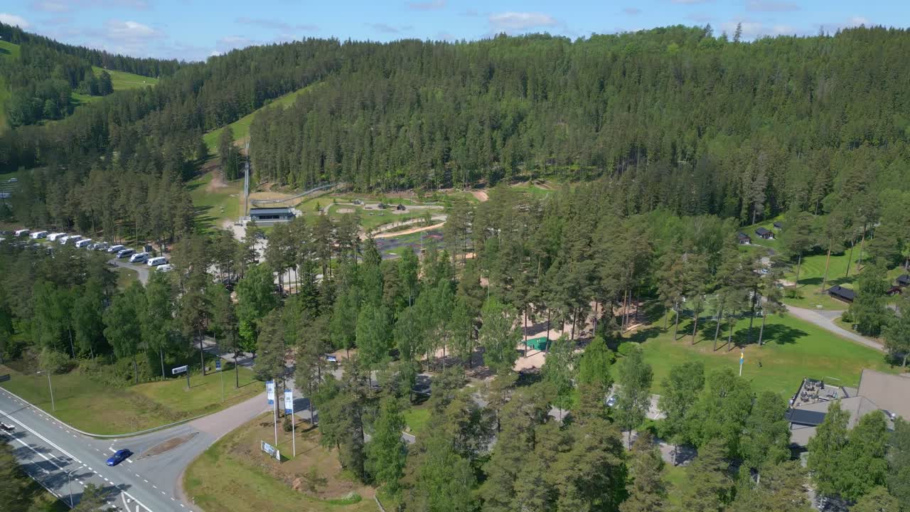 스웨덴 의 이자베르크 산악 휴양지 의 공중 파노라마 전망