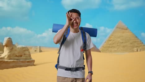 happy traveler in egypt