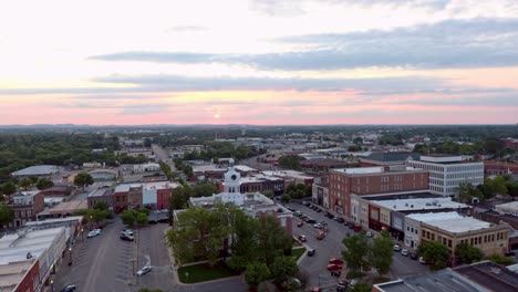 murfreesboro square at sunset drone flyover