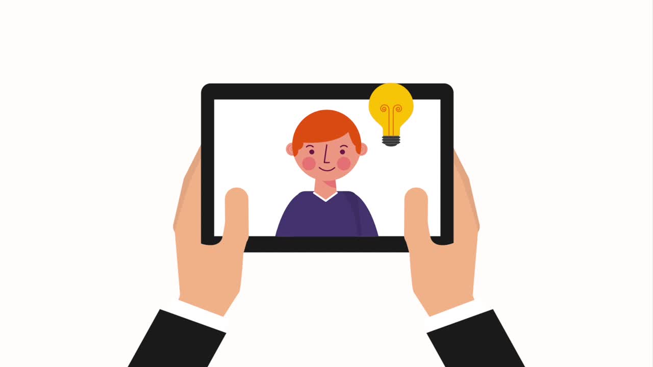 hands holds tablet viral content