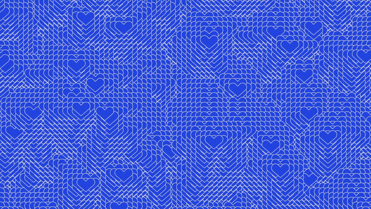 青いハートパターン