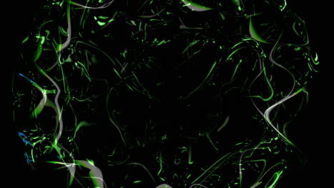 ondeando humo físico oscuro psicodélico verde en degradado negro