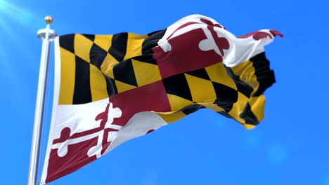 bandera del estado estadounidense de maryland, región de los estados unidos - bucle