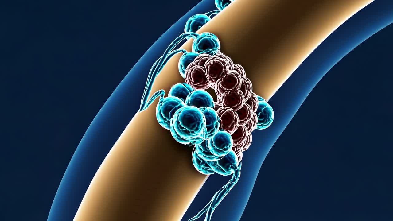 세포 집합과 조직 손상의 3d 일러스트레이션