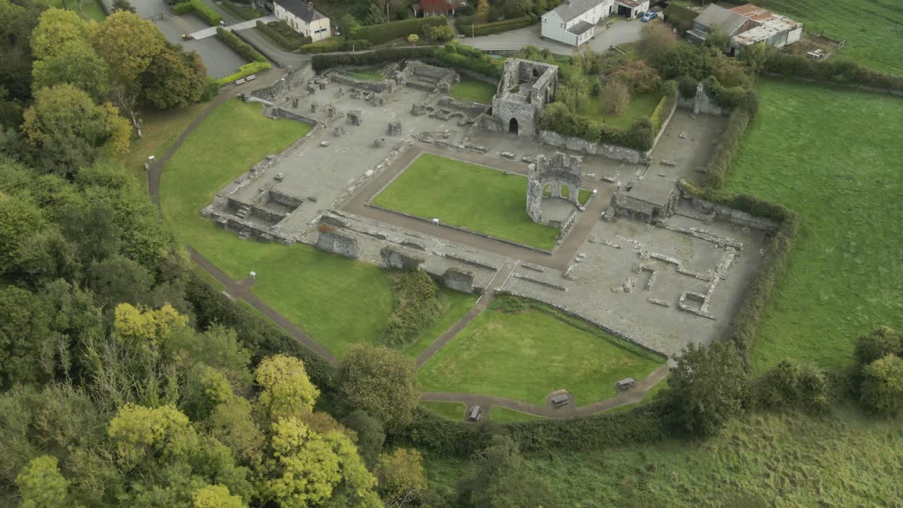 Aerial View of Abbey Ruins