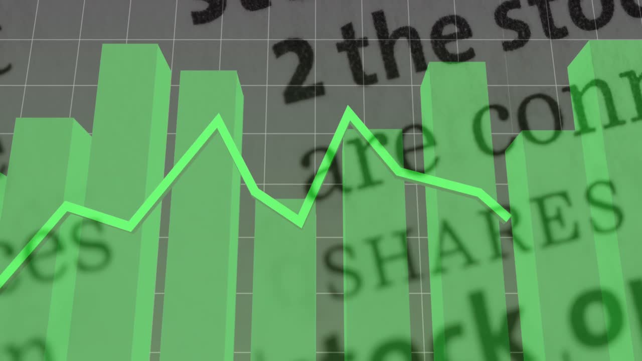 Animation of green line over statistics and data processing