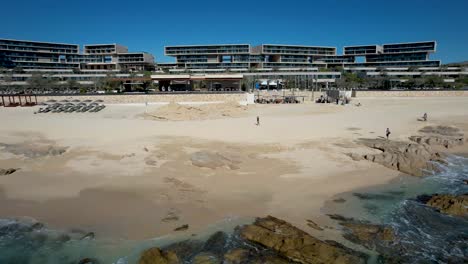 Beachfront-Resort-in-Los-Cabos-Baja-California-Mexico---Aerial-panning