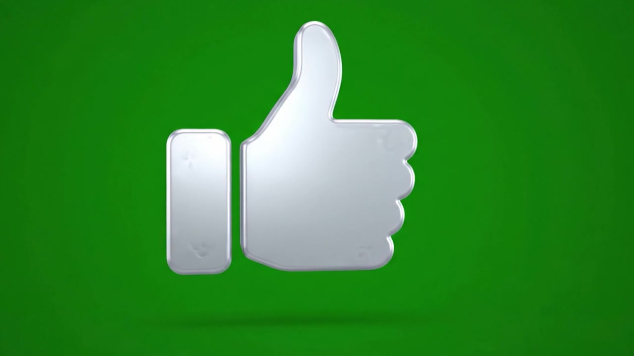 A Vibrant Green Background Featuring a Silver Thumbs-Up Icon, Symbolizing Positive Feedback and Engagement in a Digital Context