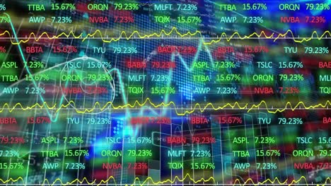 Animación-Del-Procesamiento-De-Datos-Financieros-Sobre-El-Mapa-Mundial