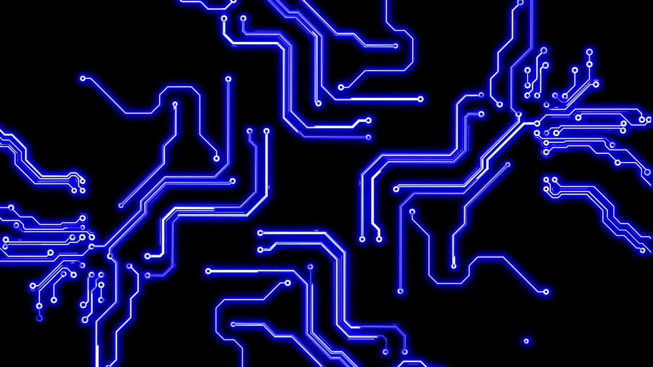 abstract seamless feliz cumpleaños 4k animación de video de brillo de neón abstracción azul blanco cumpleaños feliz sobre un fondo negro.