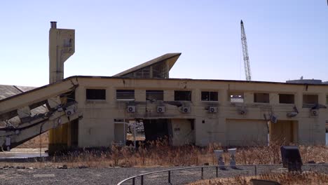 Fast-pan-over-Tsunami-destroyed-Youth-Hostel-at-Iwate-Memorial-Museum-in-Japan