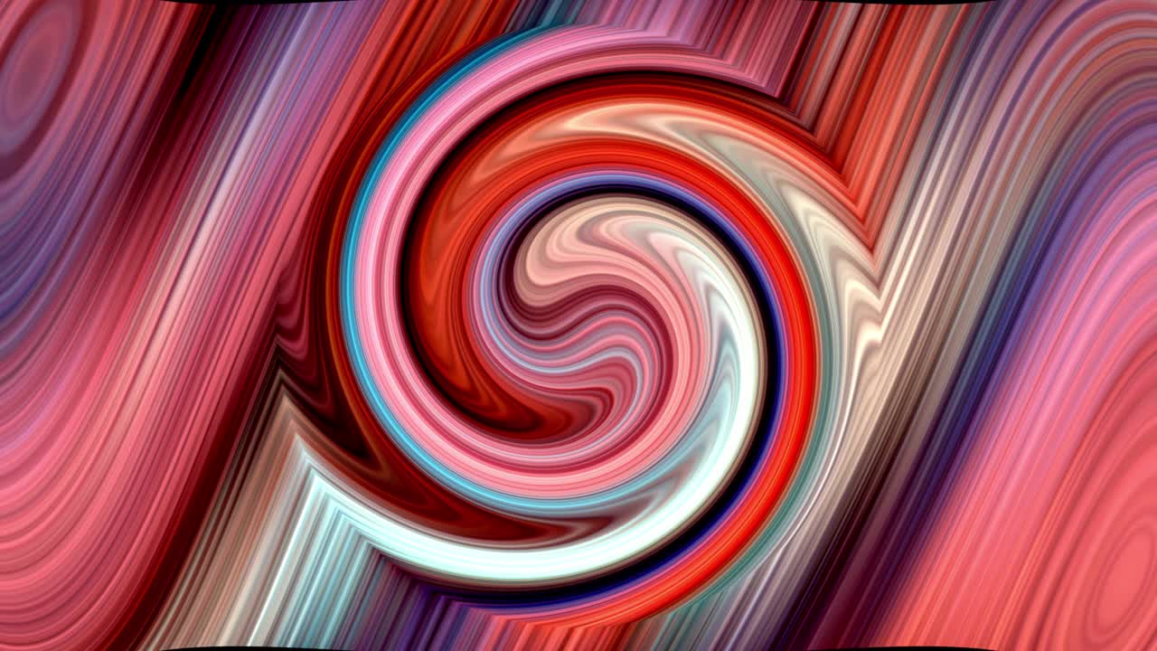 Spiral shape rainbow colors seamless loop animation background. 4K  dynamic animated endless hypnotic motion of curved lines. Disco dancing, electronic music, technology and futuristic background.