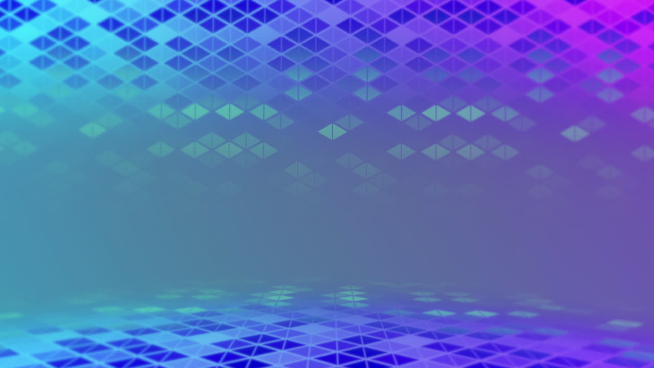 Modern geometric pattern with triangles in rows on blue gradient