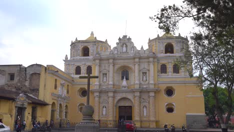 lpanning shot of la merced church in antigua guatemala