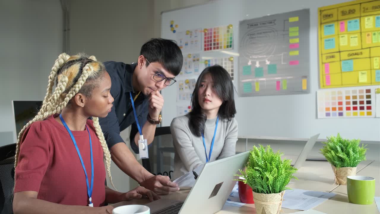 Startup team working in office, business teamwork  Planning Meeting