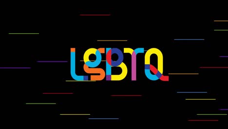 Animation-of-lqbtq-text-over-rainbow-stripes-on-black-background