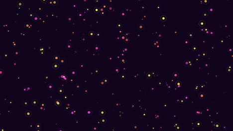 colorful dots scatter on a mysterious black background