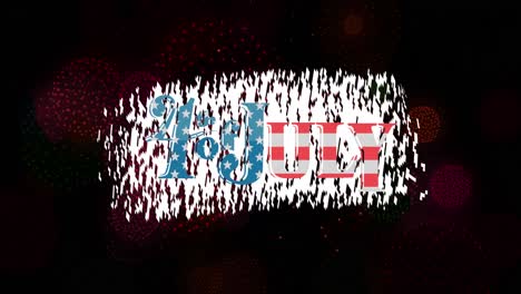 Animation-of-4th-of-july-text-over-flag-of-united-states-of-america-and-fireworks