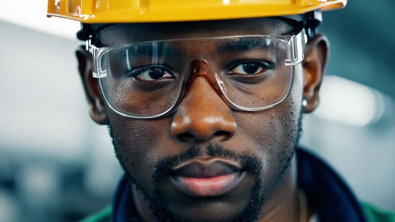retrato en primer plano de un trabajador de la construcción