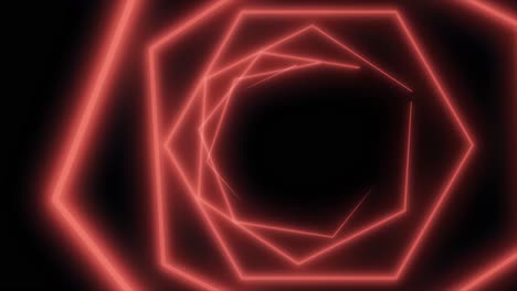 red neon geometric tunnel