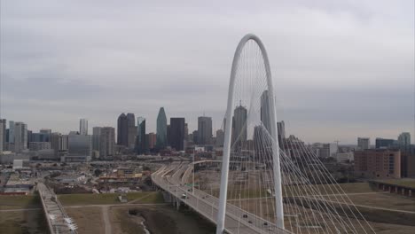 establishing drone shot of downtown dallas