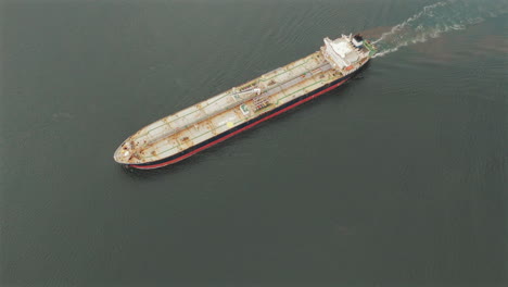 Large-cargo-ship-sailing-towards-the-port-of-São-Francisco-do-Sul,-Brazil