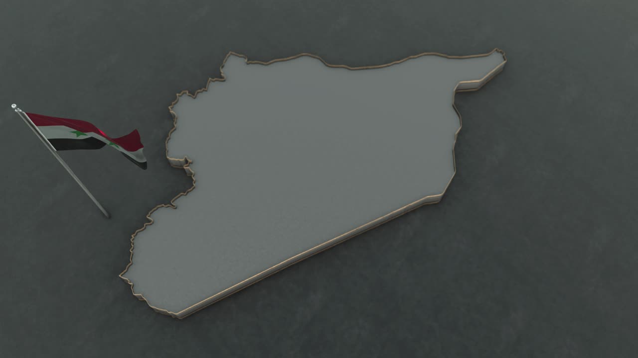 시리아 지도와 발 배경 4k