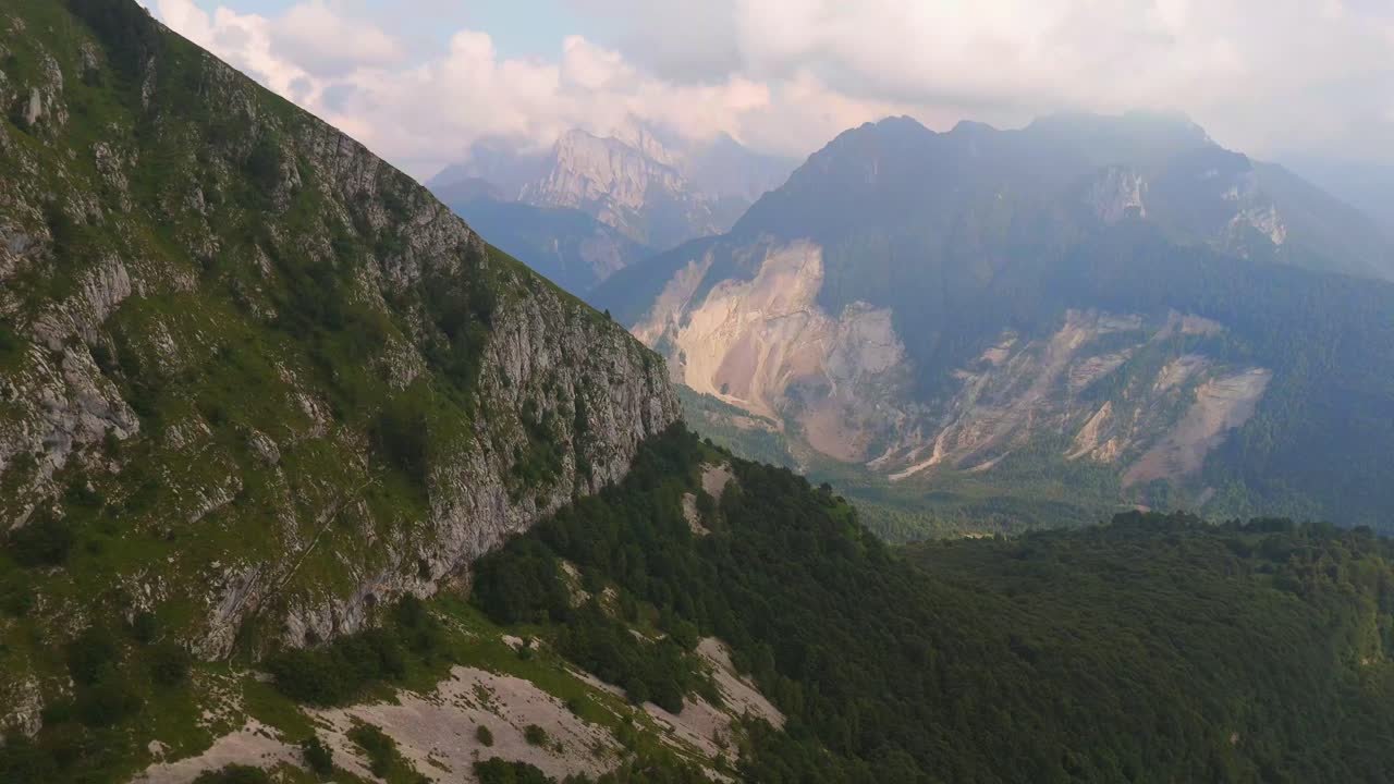 Drone footage captures the enchanting beauty of Casso, a charming village nestled in the breathtaking Dolomite Mountains.