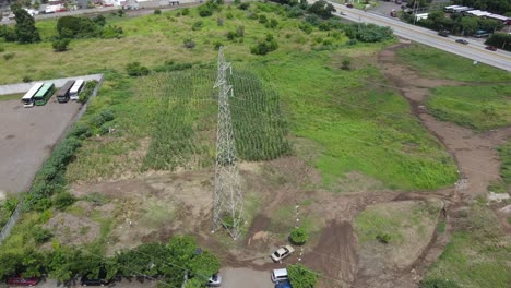 view of the surroundings of the location of a high voltage electricity tower