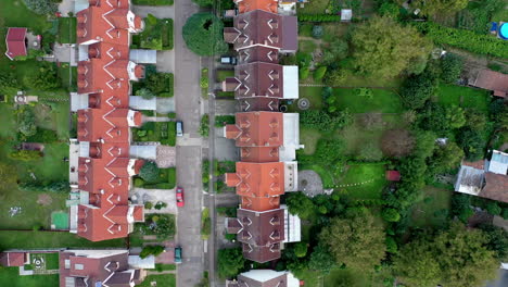 moving aerial view village hungary ózd in morning