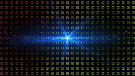 animation of light and green squares in black space