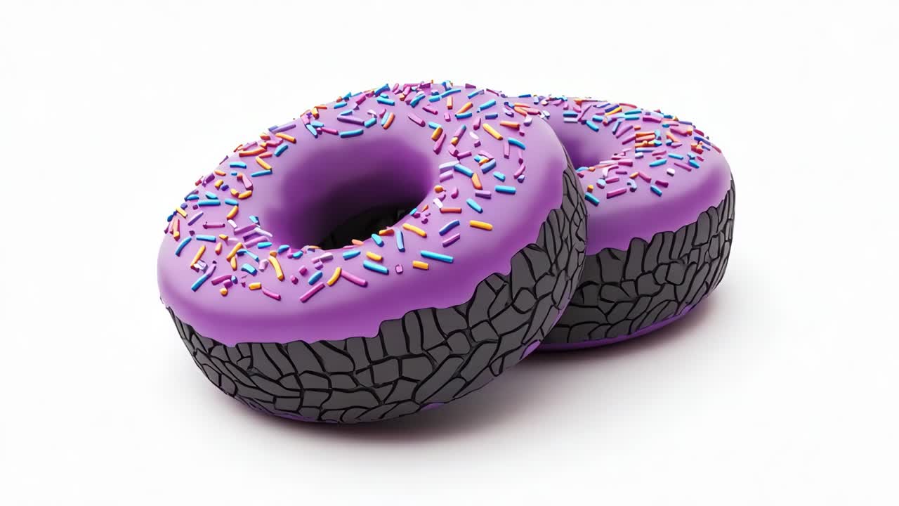 Purple Glazed Donuts with Sprinkles