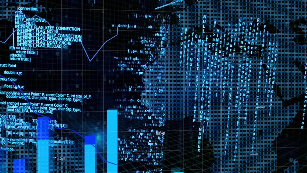 financiële gegevensverwerking tegen een blauwe achtergrond