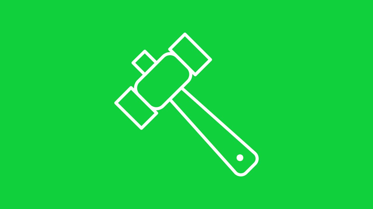 Construction Green screen_white_two sided hammer