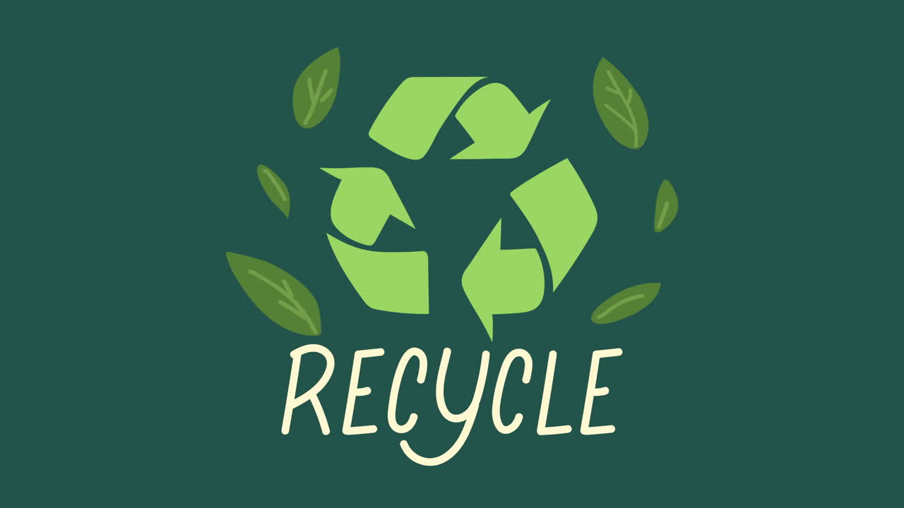 reciclaje y flechas ecología animación de letras