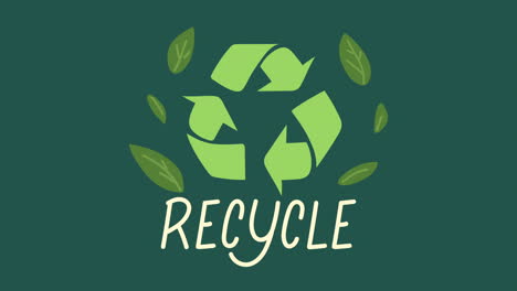 recycle and arrows ecology lettering animation