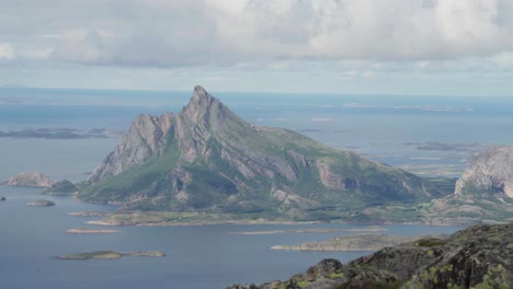 lurøyfjellet mountain in norway - wide shot