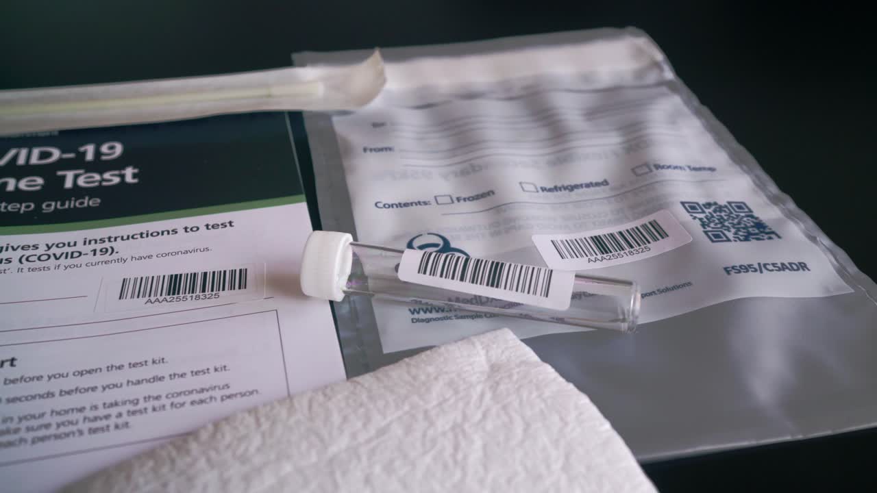 covid-19 新冠病毒家庭測試套件,包括指南,測試管和棉花q尖端