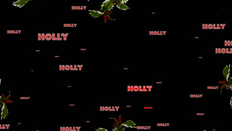 animación del texto sagrado en repetición sobre la corona de navidad