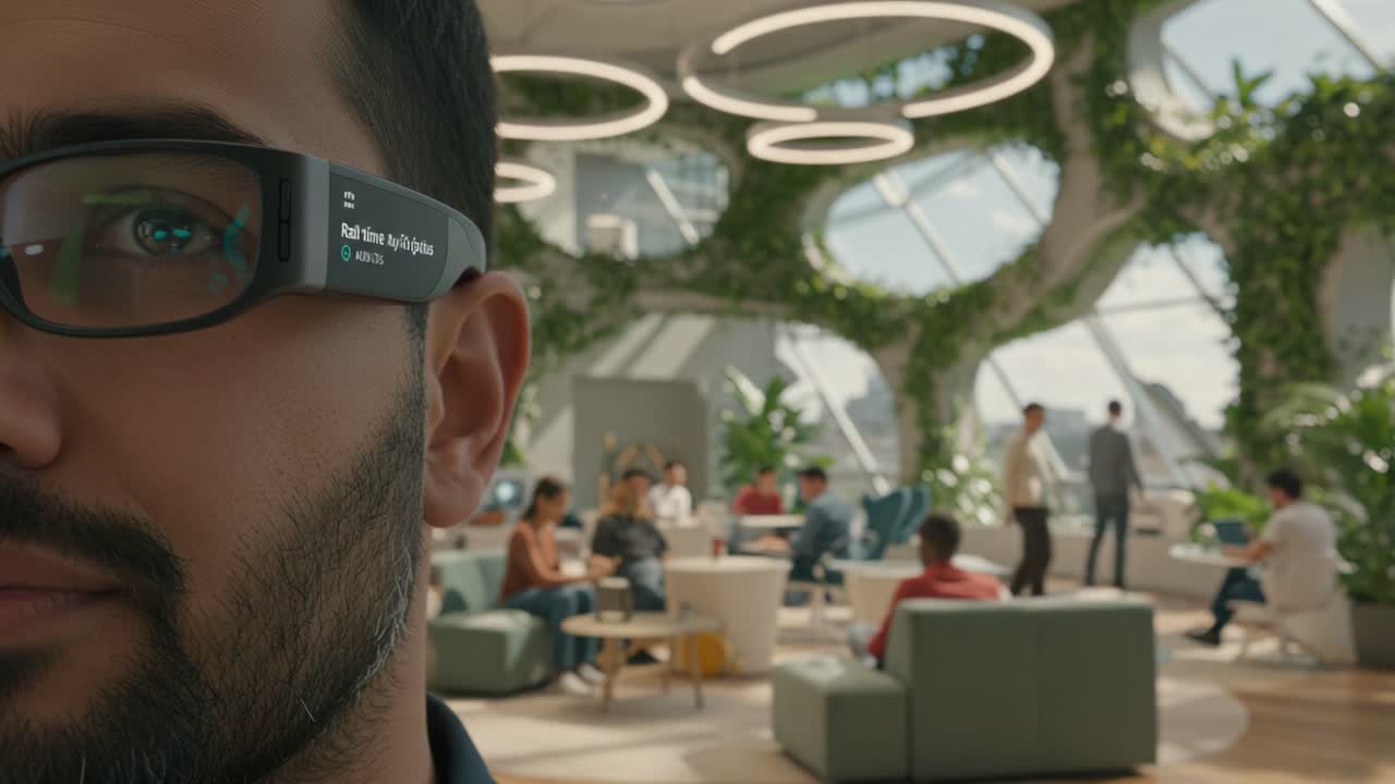 Exploring Innovative Workspaces: A Glimpse into a Modern Collaborative Environment with Advanced Technology and Natural Aesthetics in the Design